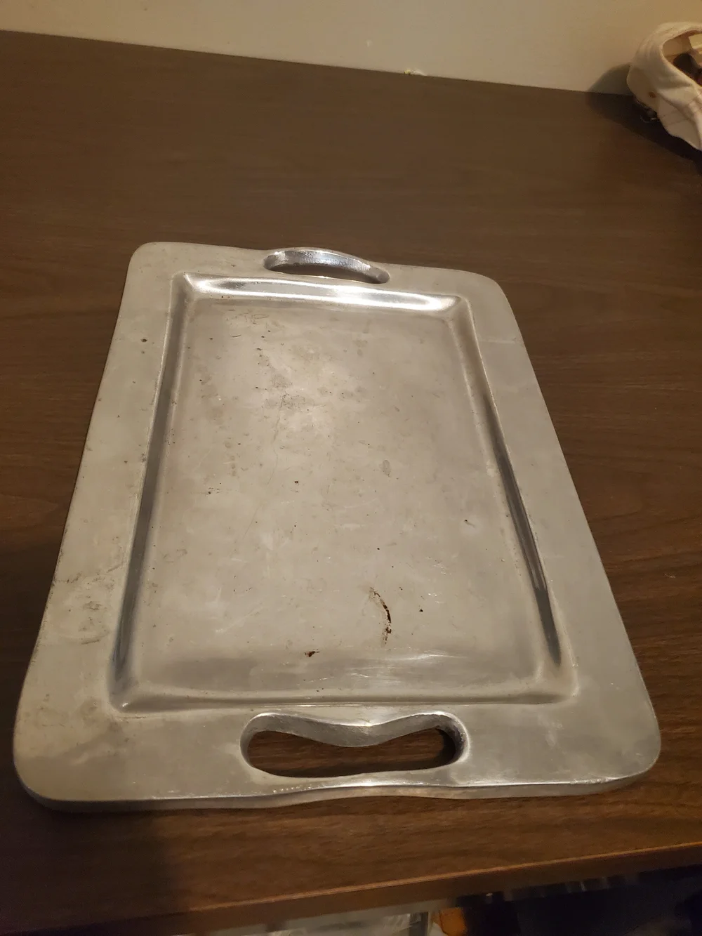 Pottery Barn Aluminum Rectangular Serving Tray - Silver Finish